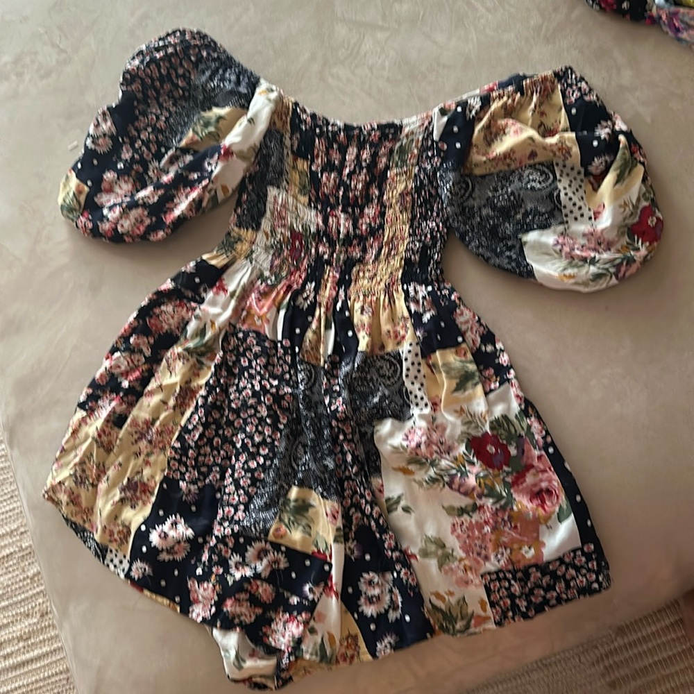 FLORAL PATCHWORK ROMPER- XS